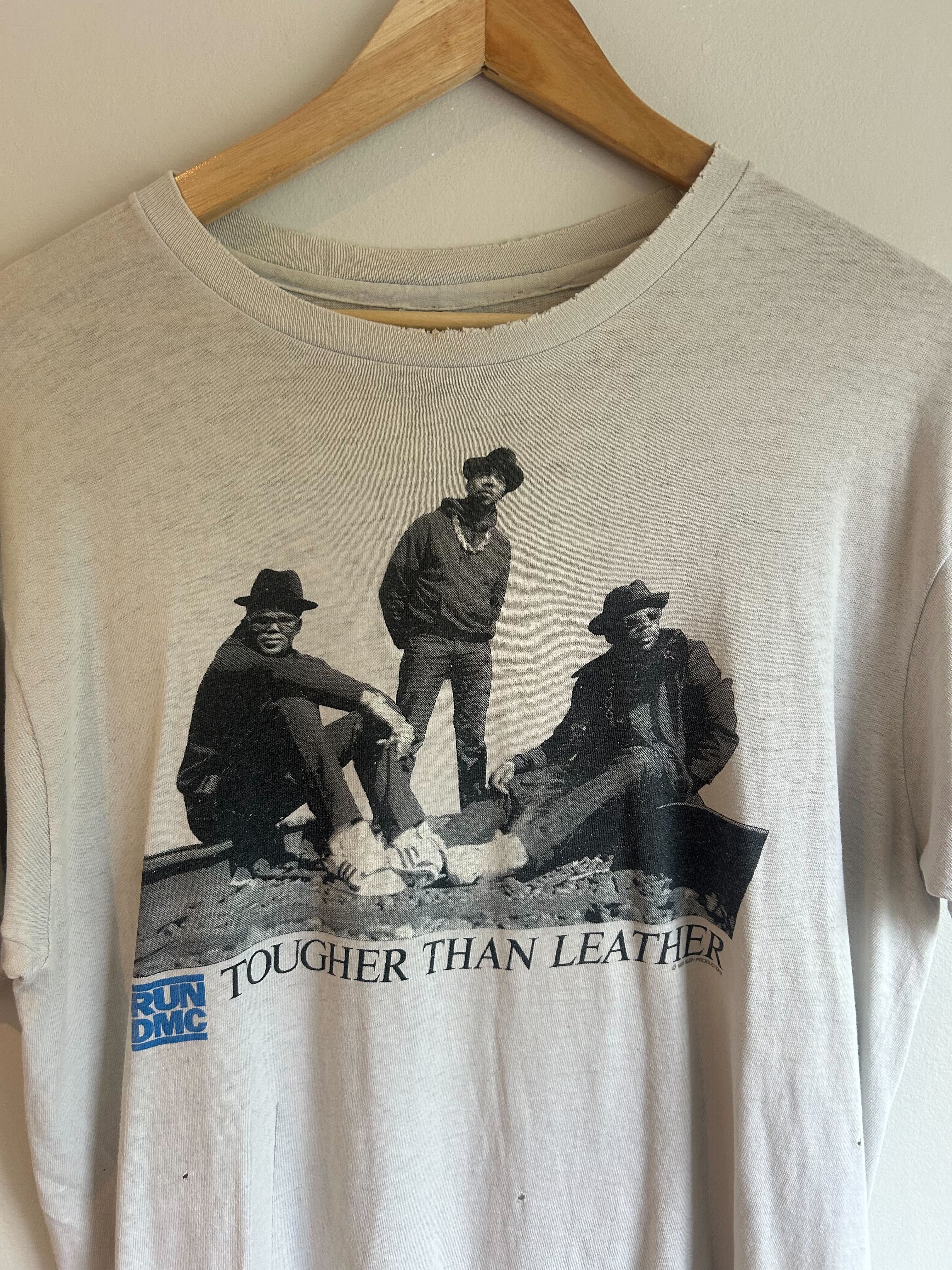 Run DMC Tougher Than Leather White Vintage Rap T-Shirt – The Bass