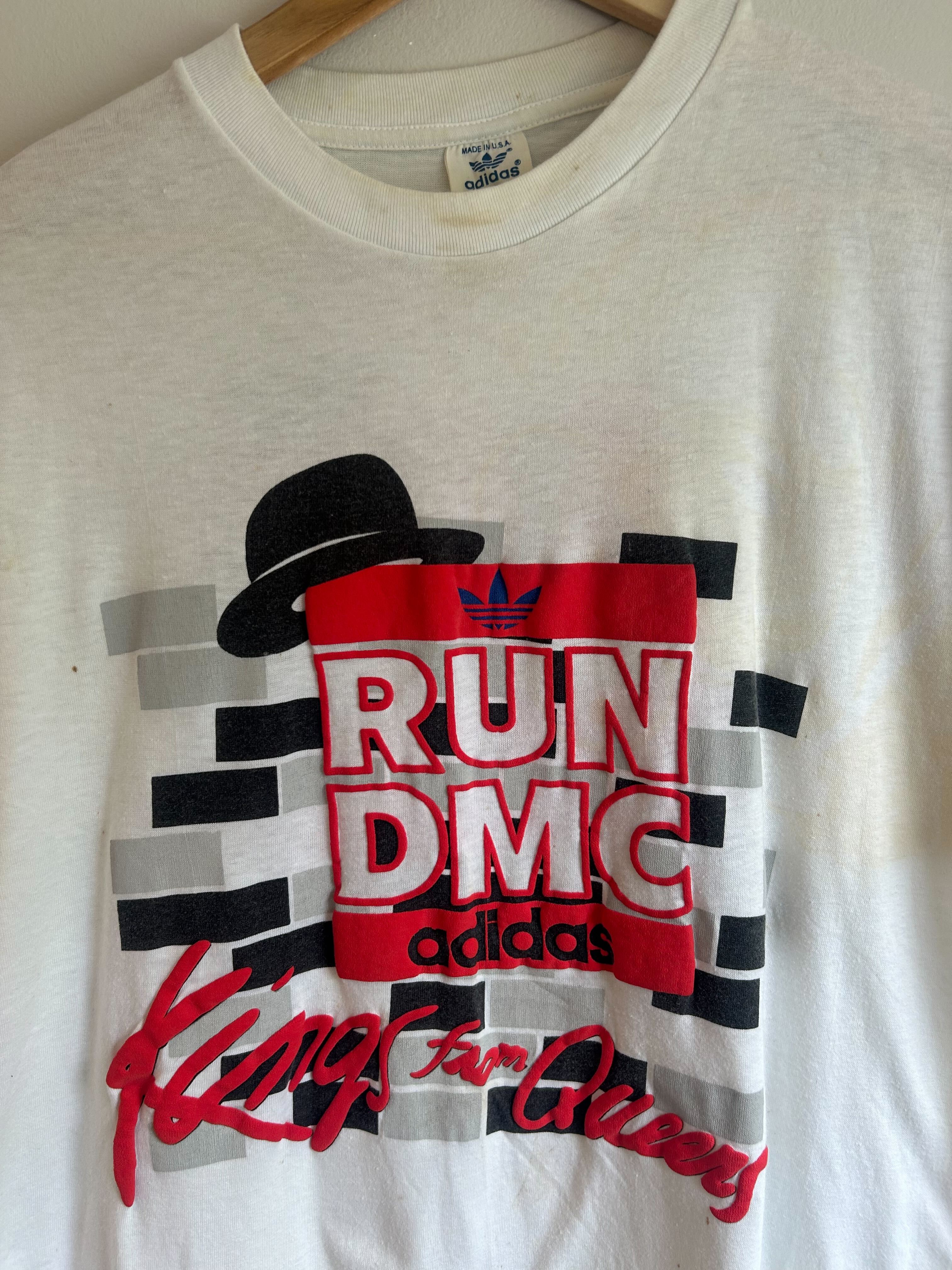 Run DMC Adidas Kings from Queens Vintage Rap T Shirt The Bass Boutique